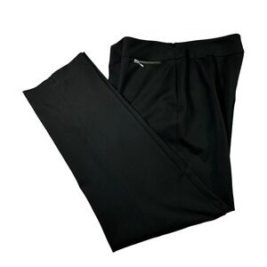 Talbots Black Straight Leg Dress Pants Zipper Detail Stretch‎ Women's Size 8
